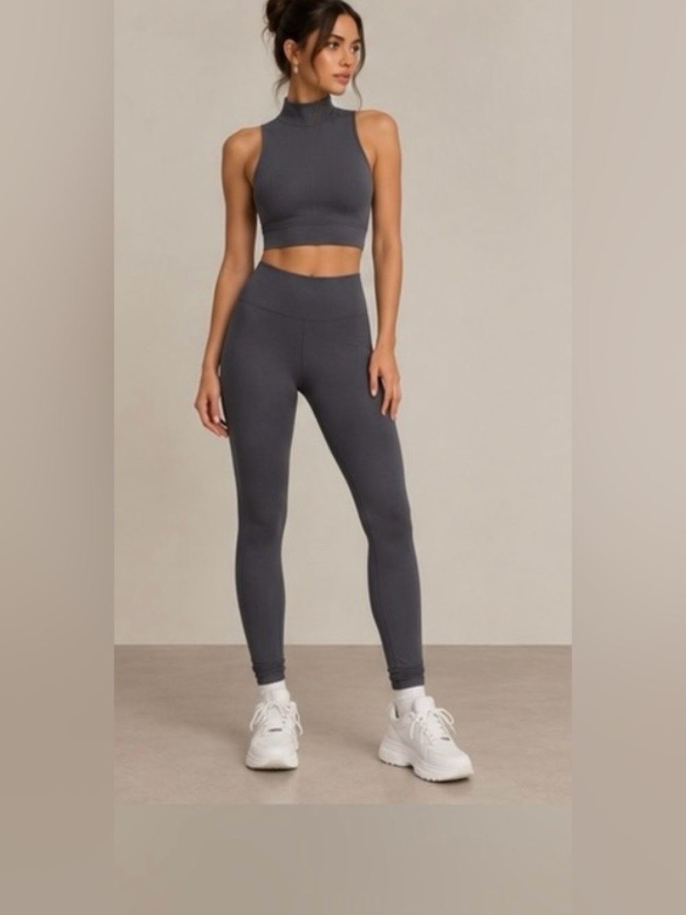 Alphalete Charcoal Grey High-Waist Seamless Leggings